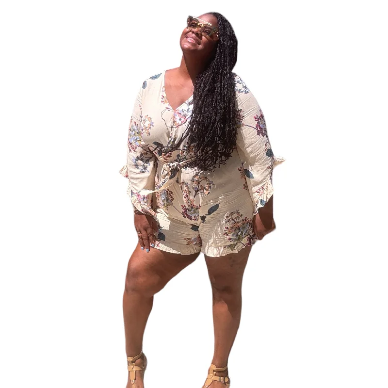 Signature Style Essentials Playful Floral Plus Size Romper