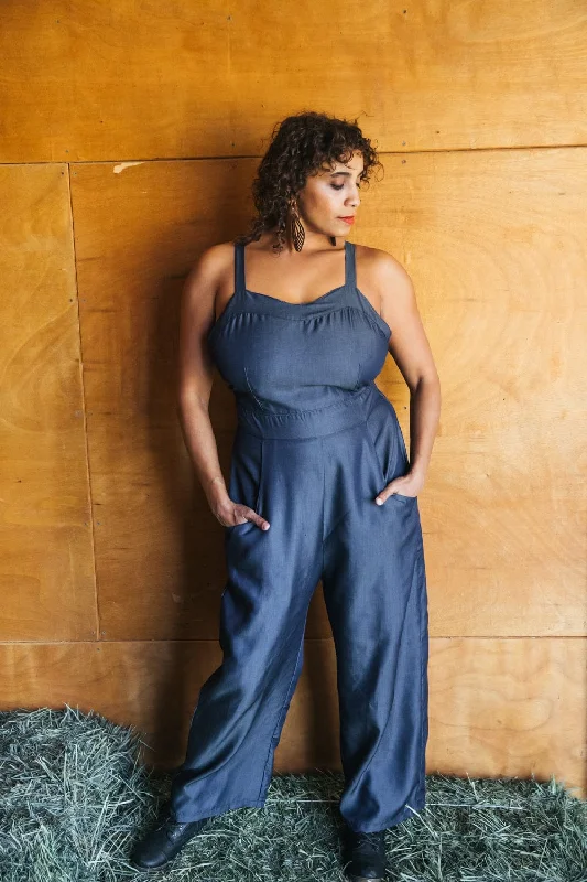 Flash Discount Yolked Juniper Jumpsuit in Denim Tencel