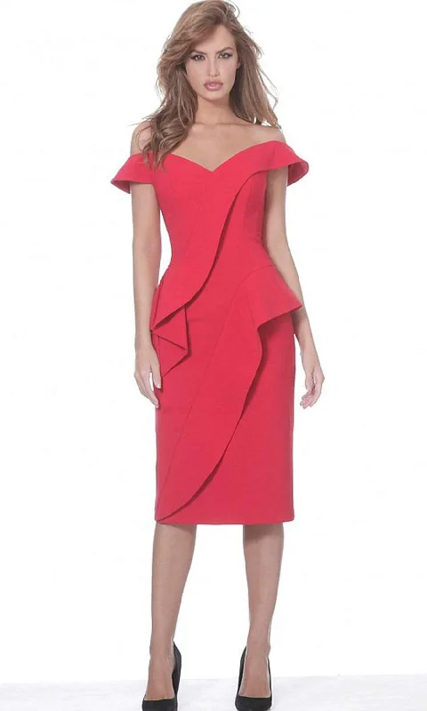 Online Clothing Stores Jovani - 04426 Off Shoulder Asymmetric Ruffle Accent Cocktail Dress