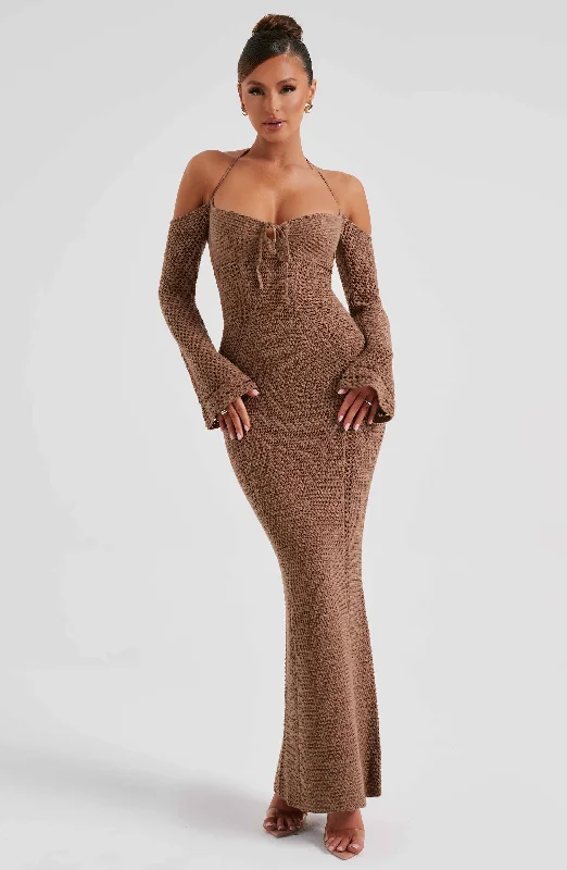 Trendy Urban Attire Samariah Maxi Dress - Chocolate