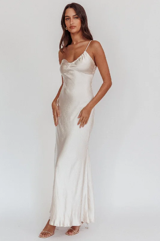 Best Sellers Twilight Tango One-Shoulder Maxi Dress Champagne