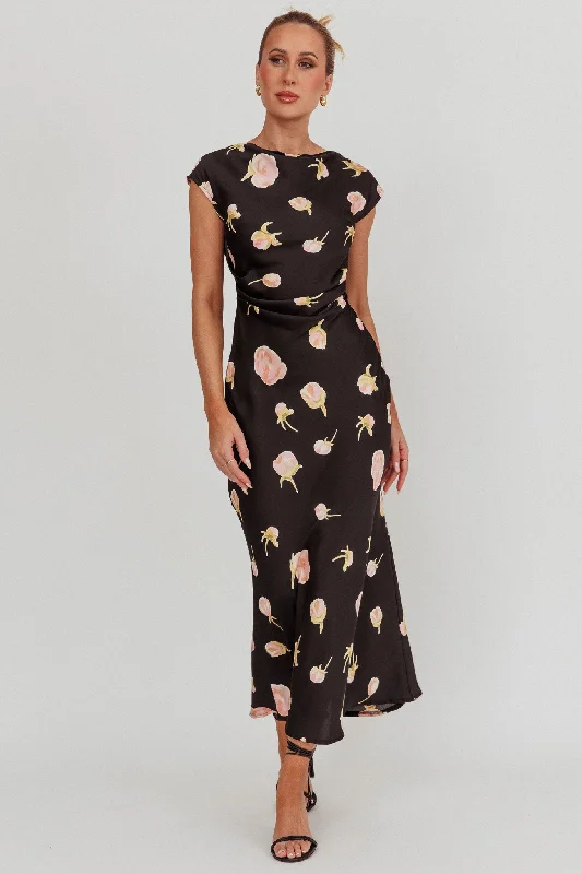 Sale For Women Loveland Floral Print Cowl Back Maxi Dress Oyster