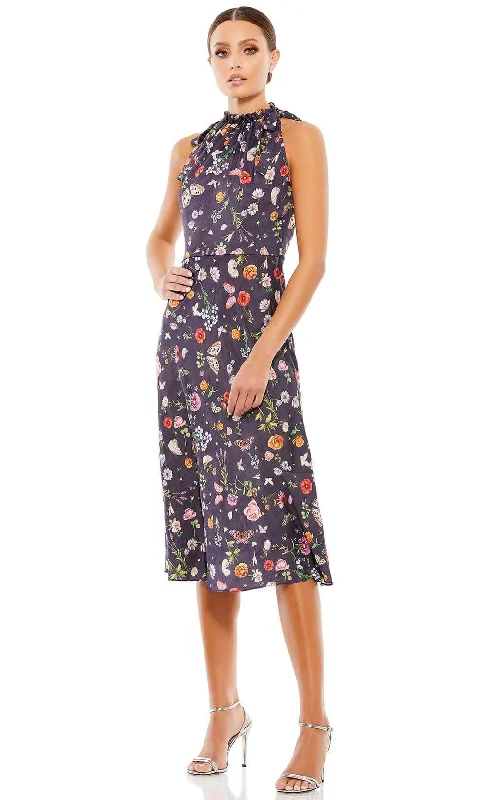 Wardrobe Refresh Ieena Duggal 55629 - Floral Print Halter Cocktail Dress