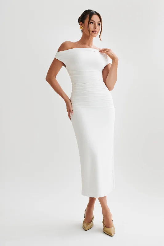 Latest Trends Alayna Recycled Nylon Midi Dress - White