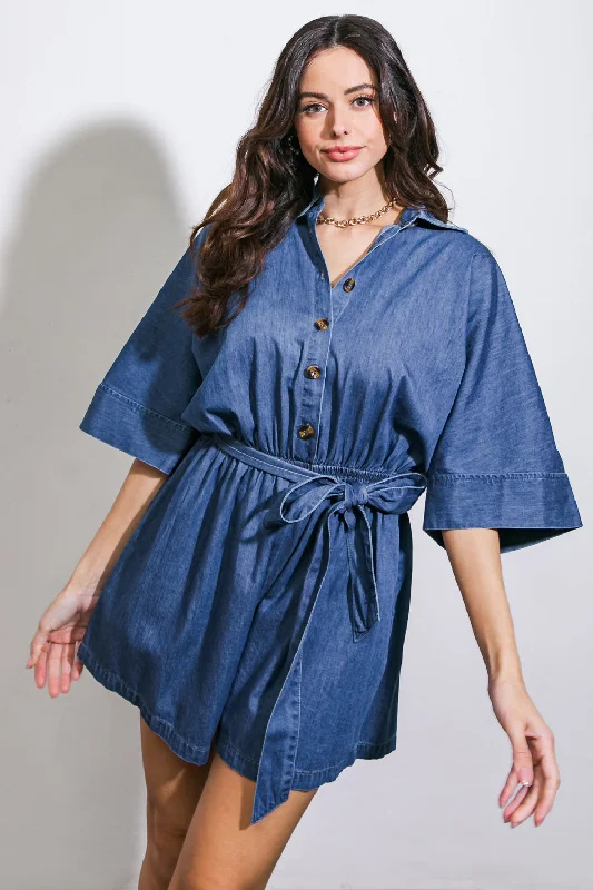 Imeless Style SEIZE THE DAY DENIM ROMPER