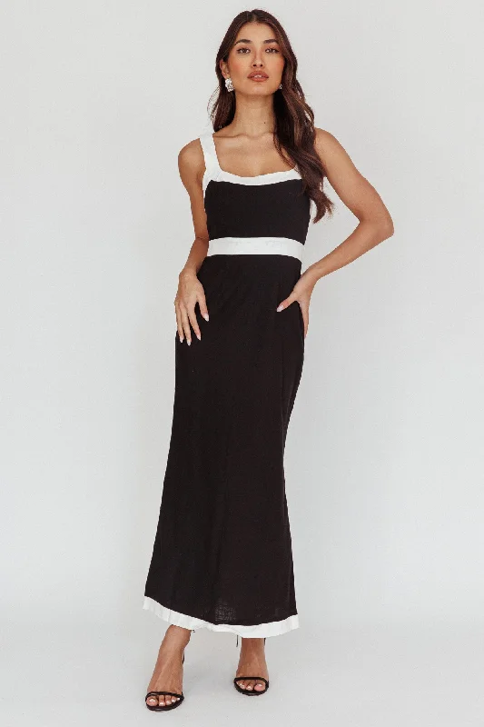 Stupidly Low Prices Trust Contrast Maxi Dress Black