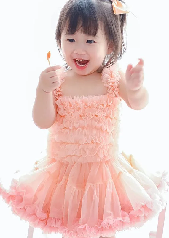 Chic Casual Wardrobe Essentials Cute Pink Ruffles Layered Patchwork Tulle Baby Girls Princess Dress Summer