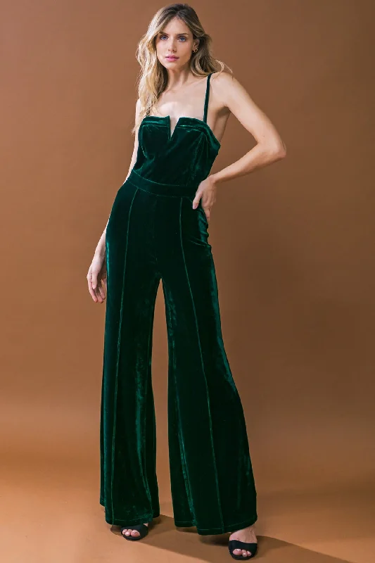 Exclusive Women's Fashion Collection BLOW A KISS VELVET JUMPSUIT