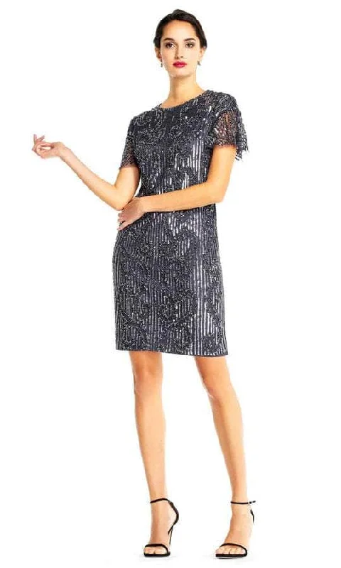 Business Casual Outfits Aidan Mattox - Jewel Neck Short Formal Dress MD1E204348