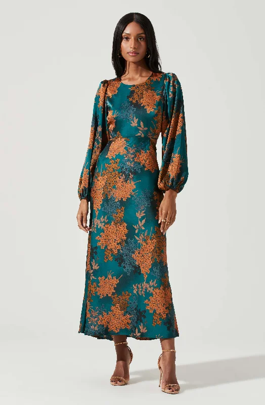 Free Spirited Fashion Quinn Floral Cutout Maxi Dress