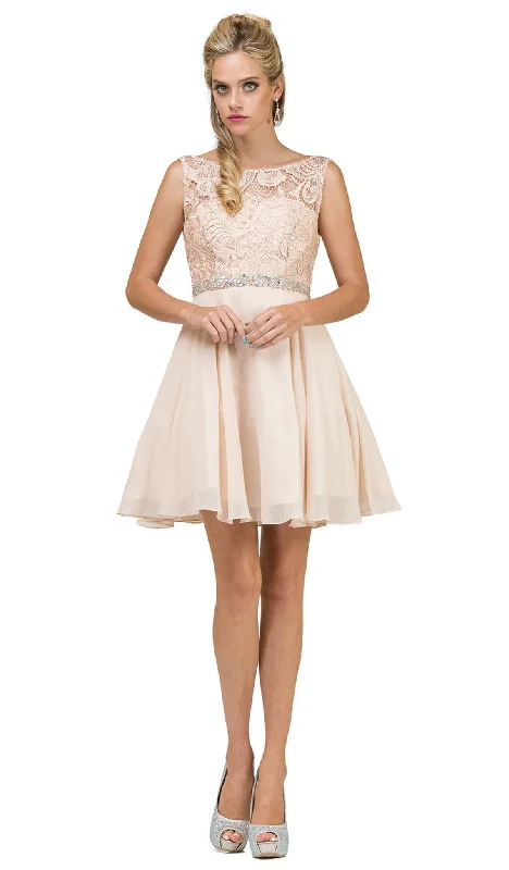 Mega Sale Dancing Queen - 9659 Illusion Lace Bodice Cocktail Dress