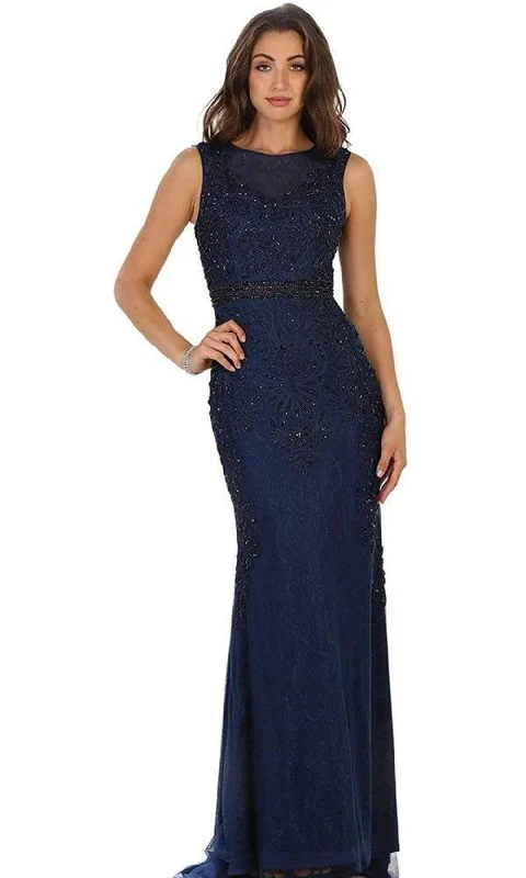 Flash Sale Event May Queen - Beaded Illusion Bateau Sheath Evening Gown RQ7524