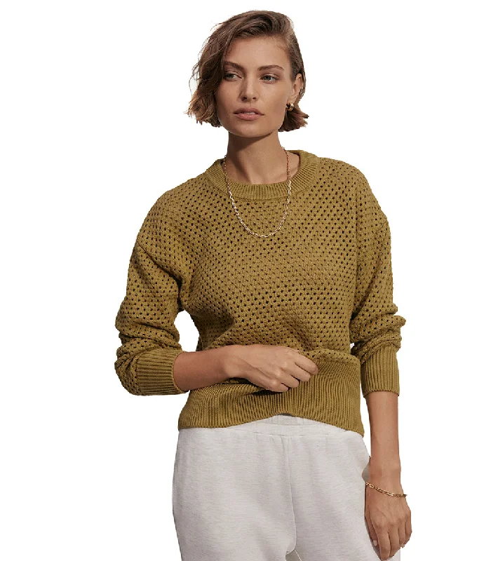 Chic Casual Style Varley Hester Knit Crew Green Moss