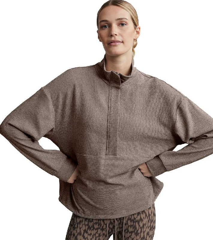 Flash Sale Online Varley Maida Half Zip Midlayer Carob Marl