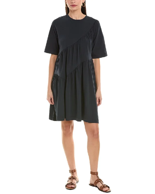 Season Appropriate Women's Collection ALPHA STUDIO Shirred T-Shirt Dress