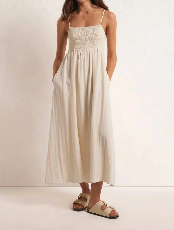 Must-Have Styles Beachside Midi Dress In Beige