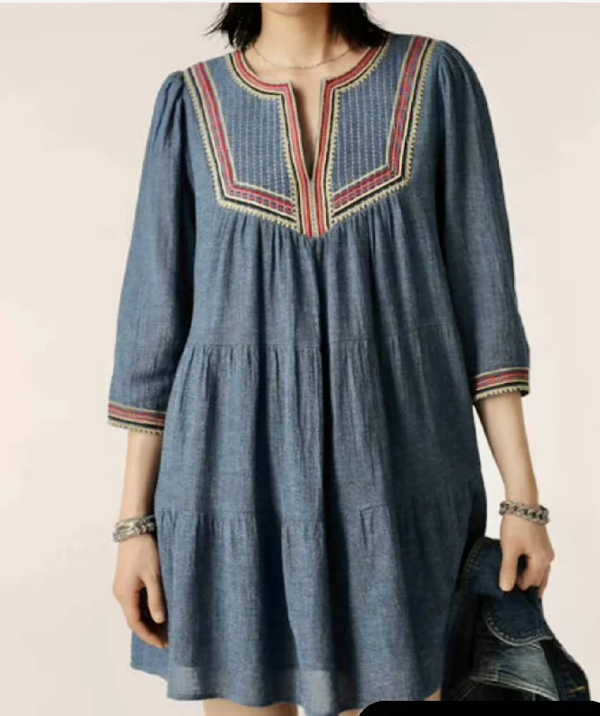 Trendy Online Boutiques Dress Ciana In Blue Jeans