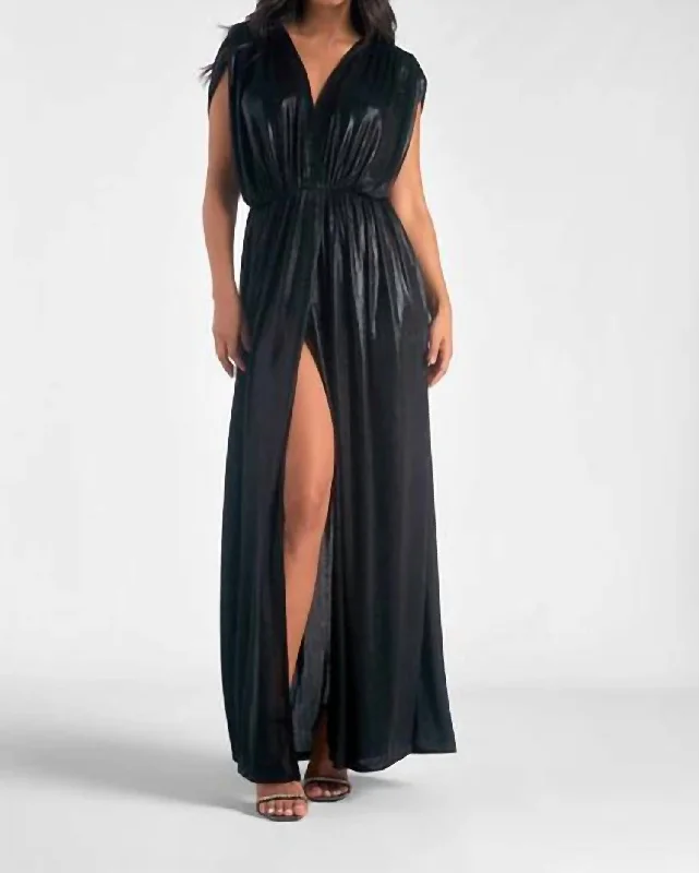 Sale Clearance High Slit Dress In Black