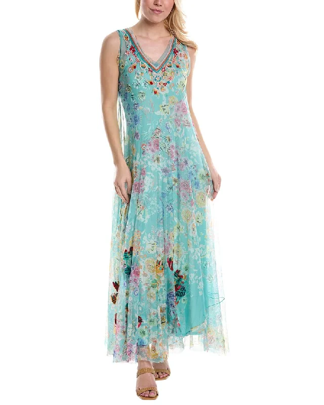 Wardrobe Upgrade Johnny Was Forever Flower Mesh Maxi Dress