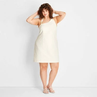 Trendy Threads New - Women's Sleeveless Ring Detail Mini Dress - Future Collective with Jenee Naylor Cream 17