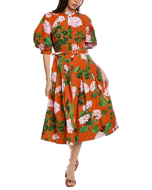 Online Boutique Stores Oscar de la Renta Belted Midi Dress