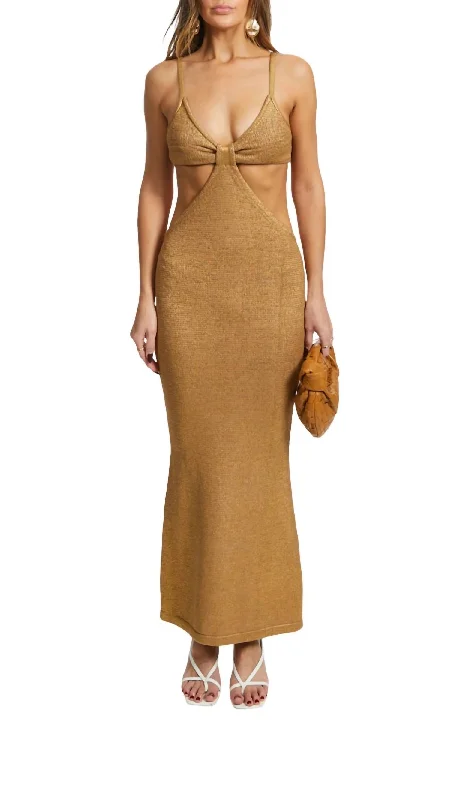 Trendy New Clothes Serita Dress In Gold