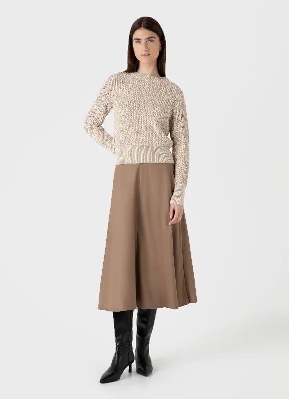 Plus Size Women's Fashion Women's A-line Skirt in Light Camel