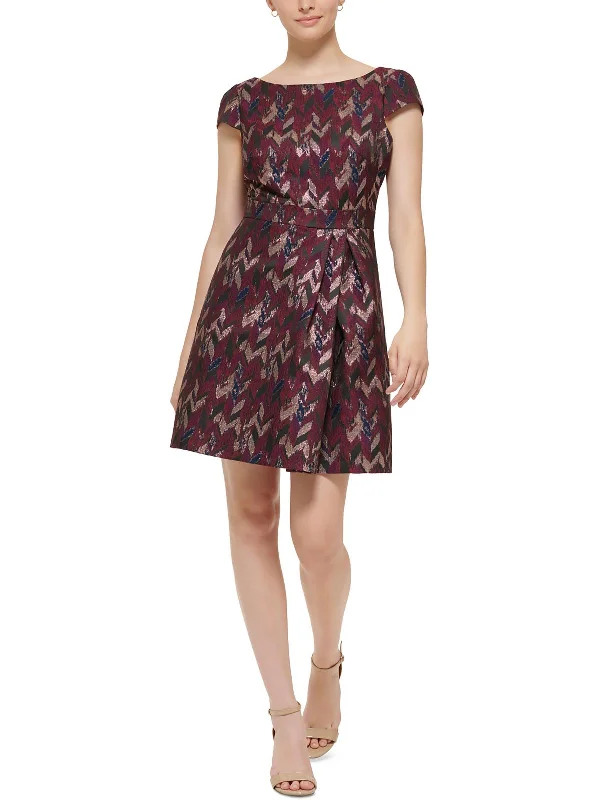 Women's Formal Wear Womens Mini Printed Fit & Flare Dress