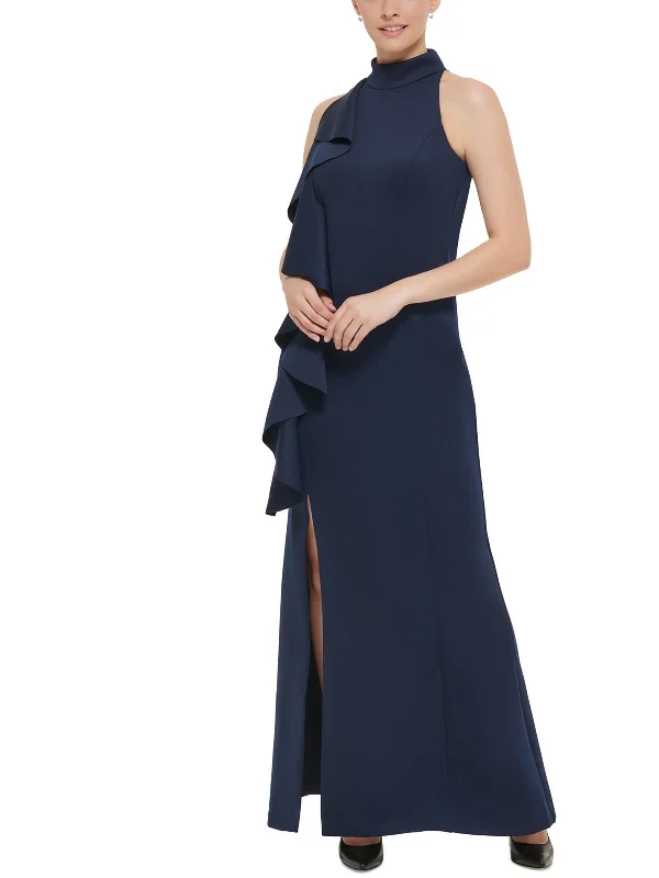 Trendy Women's Wear Collection Womens Mock Neck Long Evening Dress