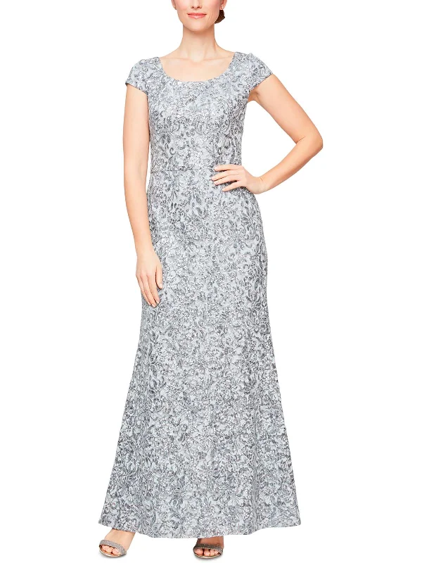 Comfortable Chic Womens Sequined Long Evening Dress