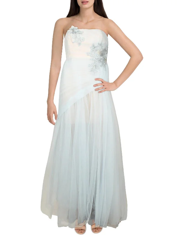 Effortless Style, Endless Impact Womens Tulle Strapless Evening Dress