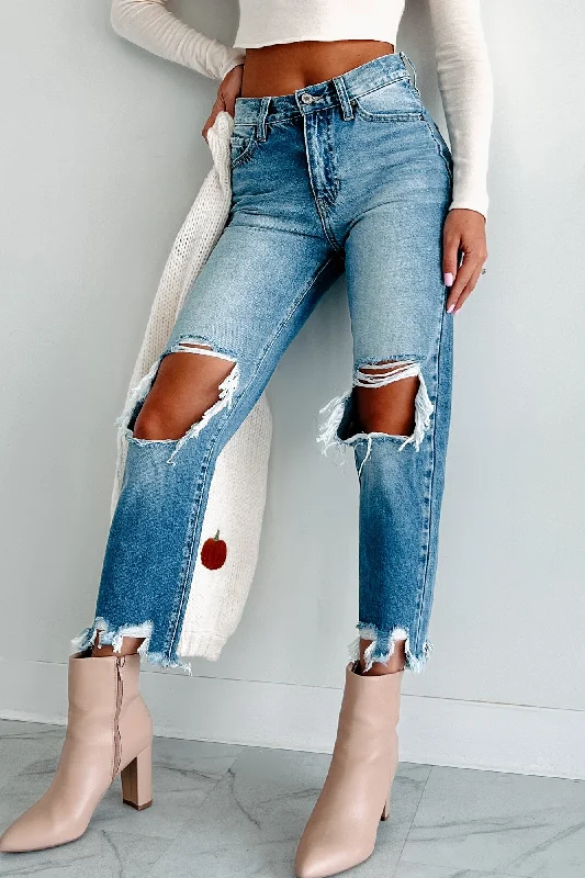 Flash Sales This Week Eliana High Rise Distressed Kancan Mom Jeans (Medium)