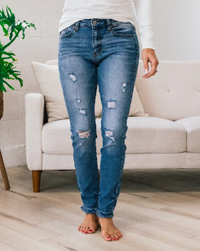 Timeless Elegance Redefined KanCan Blaire Released Hem Distressed Skinny Jeans FINAL SALE