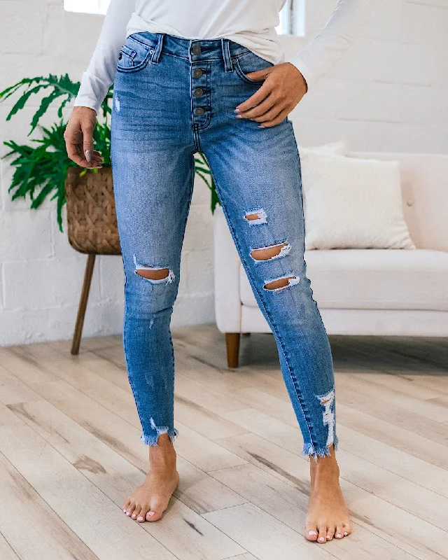 Online Shopping Boutiques KanCan Maren Button Up Distressed Jeans FINAL SALE