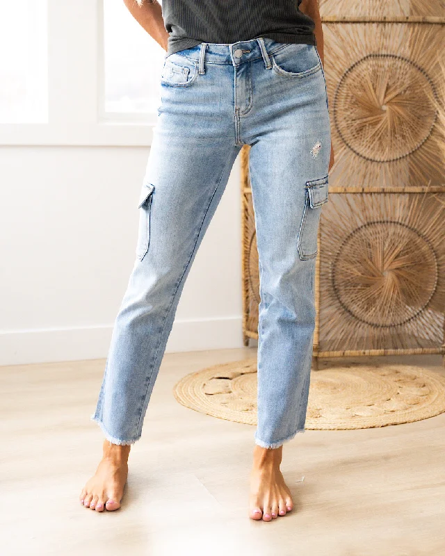 Chic Styles Lovervet So Promising Straight Cargo Jeans