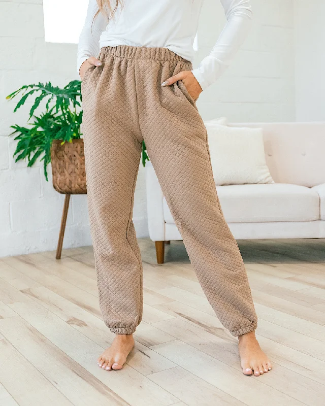 Discover Now Quilted Joggers - Taupe FINAL SALE