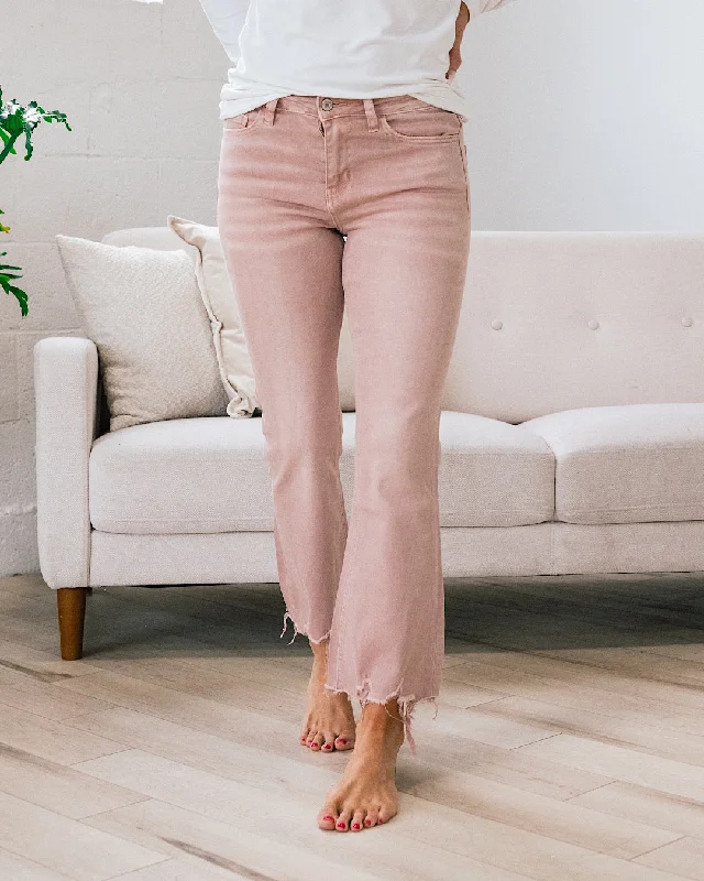 All Season Fashion Collection Vervet Light Coral Crop Flare Jeans