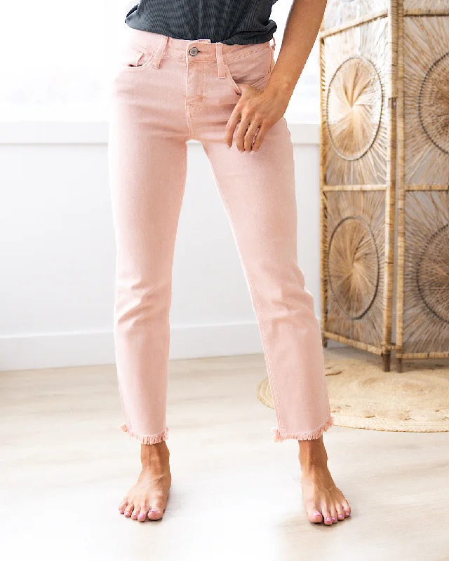 Trend Leading Collection Vervet Tiff Non Distressed Straight Jean - Powder Pink