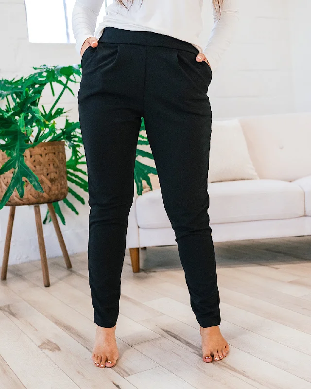 Casual Fashion for Women Vida Pleated Pull On Pants - Black FINAL SALE