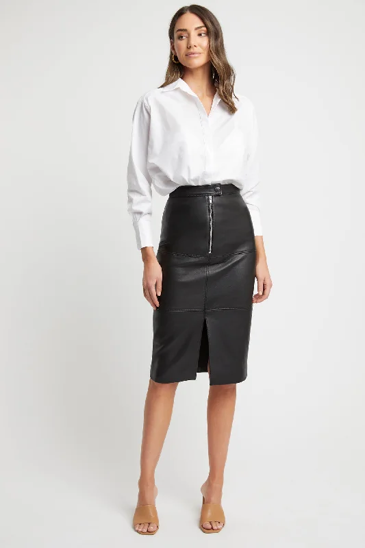 Eclectic Fashion Pascale Leather Midi Skirt