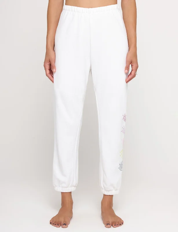 The Epitome Of Modern Women's Fashion All Eyes Luna Sweatpant - White