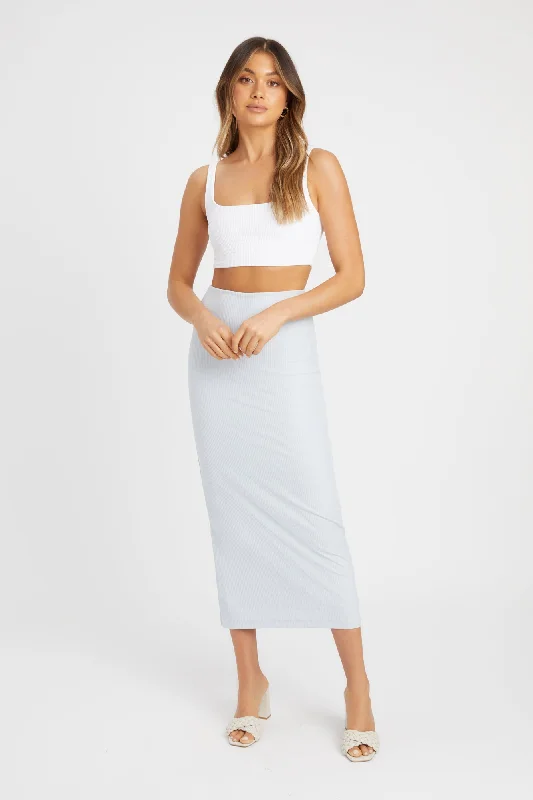 Relaxed Style Staple Rib Midi Skirt