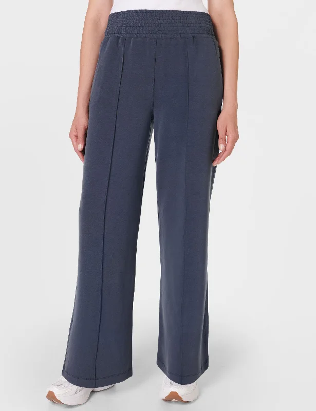 Women's Clothing Sale Sand Wash Cloud Weight Track Trousers - Navy Blue